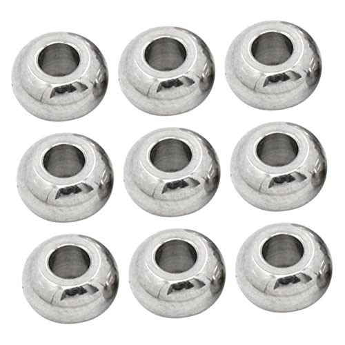 Veemoon Spacer Beads 5mm – Runde Edelstahl Großlochperlen - Nahtlos Und Glatt - 100 Stück Metallperlen Für Kreative Schmuckprojekte Und DIY Arbeiten von Veemoon