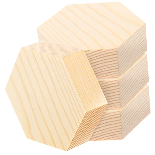 Veemoon Unfertige Holz-Sechseck-Ausschnitte Für Kreative DIY Bastelprojekte – 4 Stück 5 Cm Große Holzformen Für Krippendekoration Und Individuelle Ornamente – Ideal Für Holzgravur von Veemoon