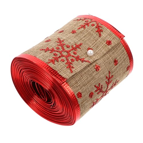 Veemoon Weihnachts Sackleinen Band 1-5 Yards Mit Schneeflocke Muster – Vintage Juteband Für DIY Basteln - Geschenkverpackung Und Festdekoration 6 Cm Breit Ideal Für Hochzeit Und von Veemoon