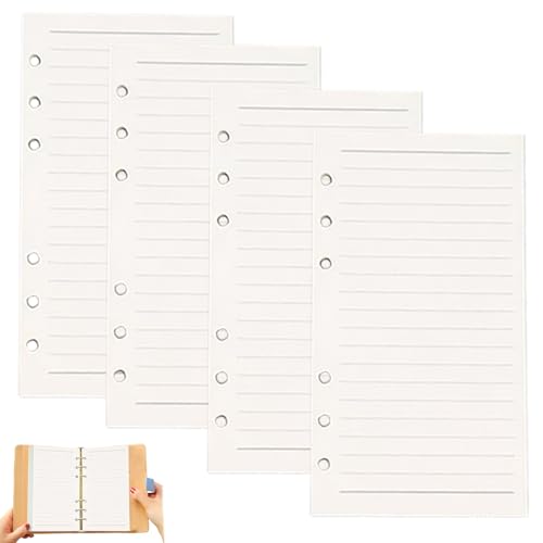 A6 BINDERPAPE, 4 PACK 45 Blätter A6 Bindemperpapier, 6 Löcher ausgekleidetes Lose -Blattpapier, glattes Schreiben von A6 Papier Nachfüllung für Journal Notebook Tagebuch DIY -Projekte von Veesper