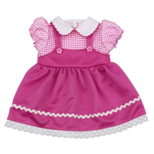 Babypuppenkleidung, Kleidung Rose rotes Kleid mit Schultergurten passt 18 Zoll Mädchen Puppenzubehör Babyzubehör für Puppen von Veesper