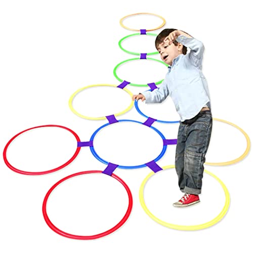 Hopscotch -Ring für Kinder unter 3 Jahren 20 Prozent/Set 14,96 Zoll Safe Hopscotch -Ringe mit Klemmstraining -Training trainieren Outdoor -Spiele für Kinder, Hopscotch Game, Hopscotch Outdoor Ring von Veesper