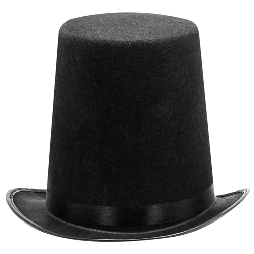 Magier Top Hat, klassischer breiter Krempe Halloween Top-Kostümhüte für Männer Frauen, Nicht gewebter schwarzer Top-Hut für Zauberkostüm Dekorative Top-Hut für Halloween, Show, Cosplay von Veesper