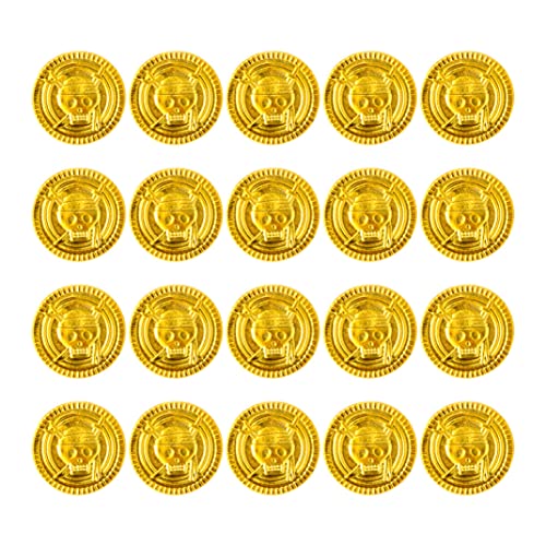 Veesper 20pcs Pirate Gold Coin, Halloween Plastic Treasure Hunt Game Requisiten für Party von Veesper