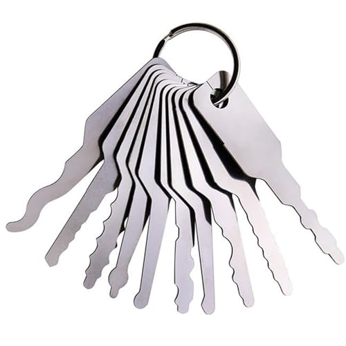 Veesper Vintage Edelstahl -Lock -Pick -Set, Kammzähne Multifunktionales Schloss Picking -Kit für die Eröffnung von Not -Türen, tragbares Werkzeug für Feuerwehrleute und Rettung Veesper Vintage Edelstahl -Lock -Pick -Set, Kammzähne Multifunktionales Schloss Picking -Kit für die Eröffnung von Not -Türen, tragbares Werkzeug für Feuerwehrleute und Rettung von Veesper