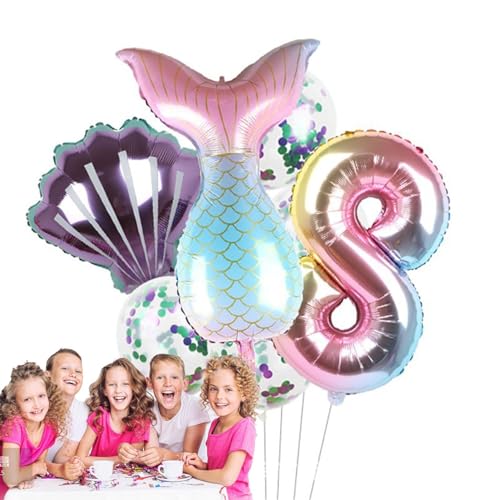 Meerjungfrau-Luftballons für Geburtstagsparty, Meerjungfrauenballons Meeresballon-Set, Kleine Meerjungfrau-Party-Folienballon, Meerjungfrauenschwanz-Luftballons, Geburtstagsparty-Dekorationen, Veeteah von Veeteah