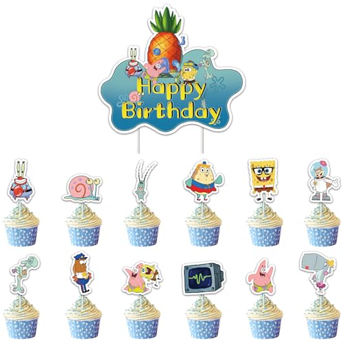 VegheE Party Tortenfiguren Set,6 Stück Tortendeko Spielzeug und 13 Pcs Party Kuchen Dekoratives Set,Mini Cake FiguresTopper für Kinder Mädchen Junge von VegheE