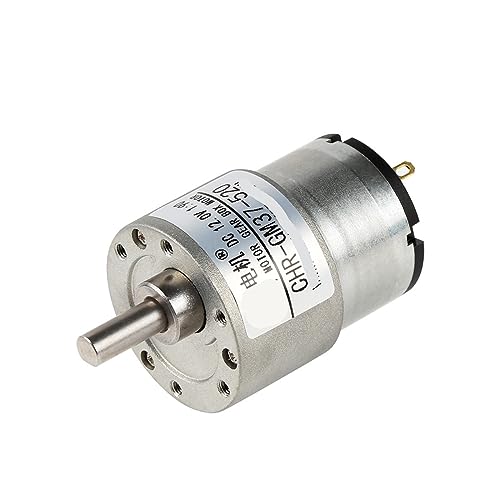 Gleichstrommotor, Getriebemotor, Motor CHR-GM37-520 Off-Axis High Torque Reducer 37 mm Kohlebürstengetriebe Gleichstrommotor for Smart Car DIY Roboterteile (Größe: Ratio50 147 U/min, Farbe: DC 12 V) ( von VekkEr