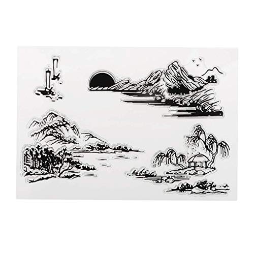 Vektenxi 5 Arten Klar Silikon Stempel Blatt für DIY Scrapbook Fotoalbum Dekoration - Landschaft 16x11 cm Hohe Qualität Vektenxi 5 Arten Klar Silikon Stempel Blatt für DIY Scrapbook Fotoalbum Dekoration - Landschaft 16x11 cm Hohe Qualität von Vektenxi