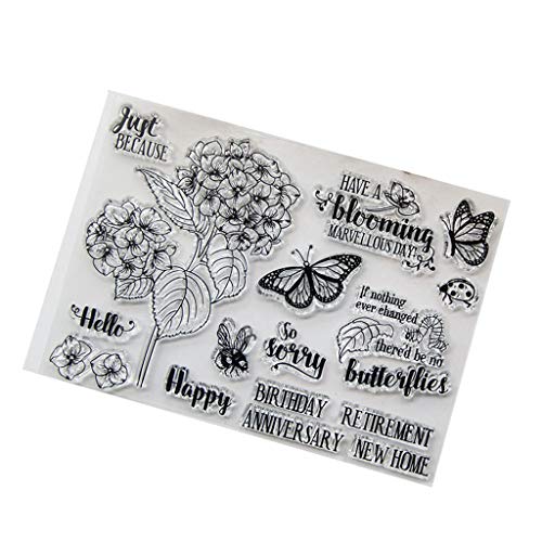 Vektenxi Klar Silikon Stempel Blatt Druck Scrapbooking Prägestempel Transparent Haftsiegel für DIY Sammelalbum Fotoalben Papier Notebook Karte von Vektenxi