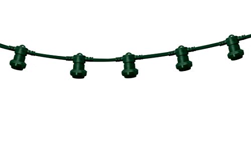 PARTY LIGHT: IP44 Verlängerungskette 20m 20 Fassungen E27 H05RN-F2x1mm2 dunkelgrün von Velamp