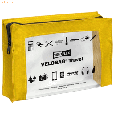 6 x Veloflex Reißverschlusstasche Velobag Travel A5 gelb von Veloflex