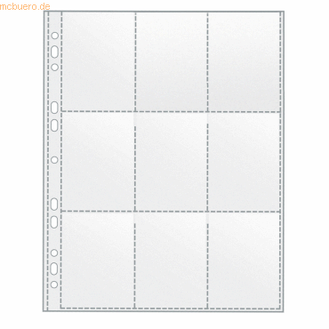 Veloflex Sammelhüllen A4 120my glasklar mit 9 Sammlerkartentaschen von Veloflex