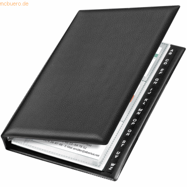 Veloflex Visitenkartenringbuch 145x225mm schwarz von Veloflex