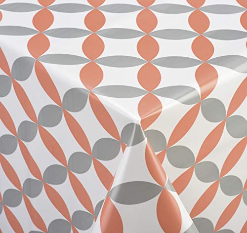 Venilia Tischdecke Luna orange Tischtuch Tischwäsche Wachstuch pflegeleicht wasserabweisend Rechteckig 140 x 200 cm PVC-Polyester von Venilia