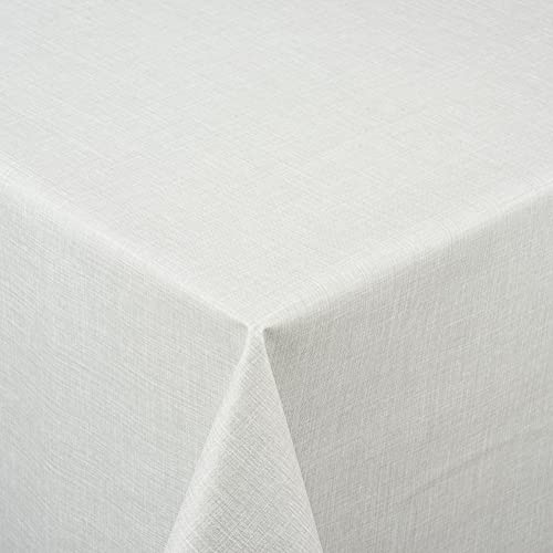 Venilia Tischdecke Véniline Linen hellgrau Rund, strukturierte Wachstischdecke mit grafischem Design, Tischtuch, Tischwäsche, pflegeleicht, 1,4 x 1,4m von Venilia