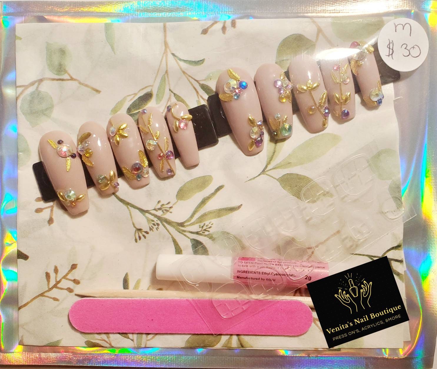 Personalisiertes Press On Nail Set von VenitasNailBoutique