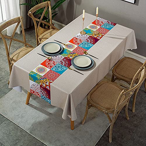 Venus-David PVC Tischdecke Spot Printing Nordic Pastoral Style Hoteltischdecke Ölfeste wasserdichte und heißfeste Home Dining Tischdecke, Farbe 2.140x260cm von Venus-David