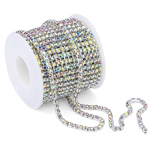 Crystal Claw Cup Chain 5 Yards Strass Close Chain Roll Trimming Claw Chain DIY Nähzubehör Dekoration von Vepoty