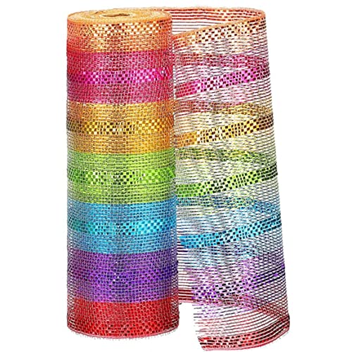 Poly Mesh Ribbon 1 Roll 10yds Metallic Foil Band Für Weihnacht Osterkranz Machen Swag Girlandhandwerk von Vepoty