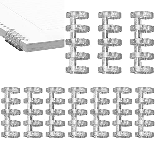 Vepoty Loseblatt-Bindestreifen, 10 Stück, 5 Löcher, Binderücken, Kämme, Kunststoff-Schnappverschluss, Geteilte Binderringe für Notizbuch, Sammelalbum von Vepoty