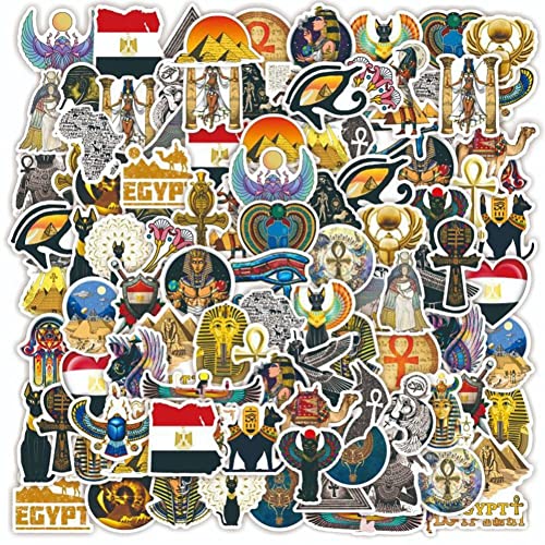 Vepoty Vintage Stickers 50pcs Ancient Egypt Stickers Waterproof Aesthetic Stickers Vinyl Sticker Decals for Laptop Waterbottle Phone von Vepoty