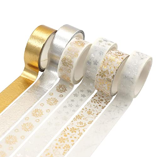 Vepoty Washi Tape Set 6pcs / Set DIY Dekoratives Masking Tape Ästhetisches selbstklebendes Klebeband Aufkleber für DIY Craft Scrapbooking Geschenkverpackung von Vepoty