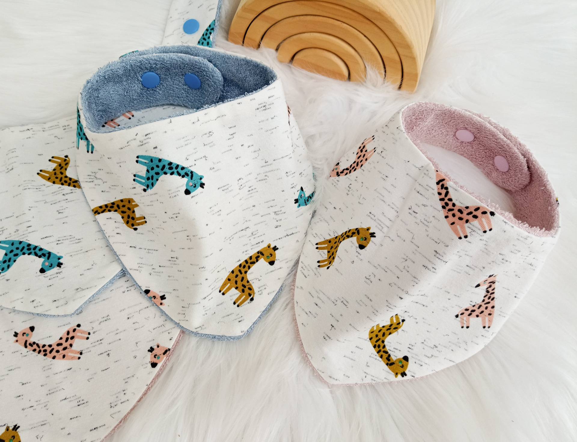 Bandana Baby Lätzchen, Giraffe Baumwolle Sabber Lätzchen Für Zwillinge, Spucktuch Tiere, Baby-Dusche-Geschenk von VeraVida