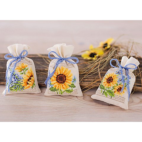 Geschenk- und Kräutersäckchen "Sonnenblumen", 3er-Set von Verachtert