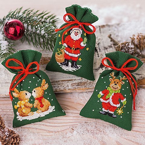 Geschenk- und Kräutersäckchen "Weihnachtsmotive", 3er-Set von Verachtert