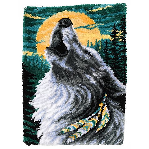 Knüpfteppich "Wolf", 55 x 81 cm von Verachtert