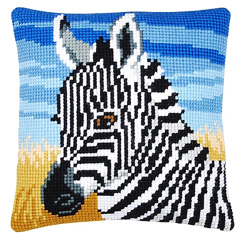 Kreuzstichkissen "Kleines Zebra" von Verachtert