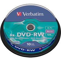 10 verbatim DVD-RW 4,7 GB wiederbeschreibbar von Verbatim