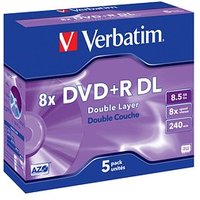 5 verbatim DVD+R 8,5 GB Double Layer von Verbatim