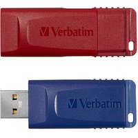 verbatim USB-Sticks Slider rot, blau 32 GB von Verbatim