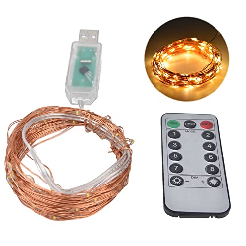 Verdant Touch LED Lichterkette, 100L E D Kupferdraht USB Twinkle Star Licht mit Fernbedienung, 8 Beleuchtungsmodi, Weihnachtsfeier Dekolampe von Verdant Touch