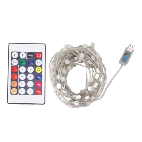 Verdant Touch LED-Lichterkette mit Kugel, USB-betrieben, Fernbedienung, 16 Farben, Kugel-Lichterkette für Schlafzimmer von Verdant Touch