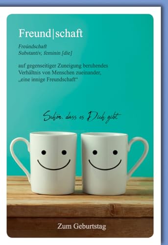 Verlag Dominique Hochzeitskarten Glückwunschkarten goldene Hochzeit Doppelkarte mit zwei Tassen und Smiley Gesichtern Freundschaft Definition Schön dass es Dich gibt Zum Geburtstag mit Umschlag von Verlag Dominique