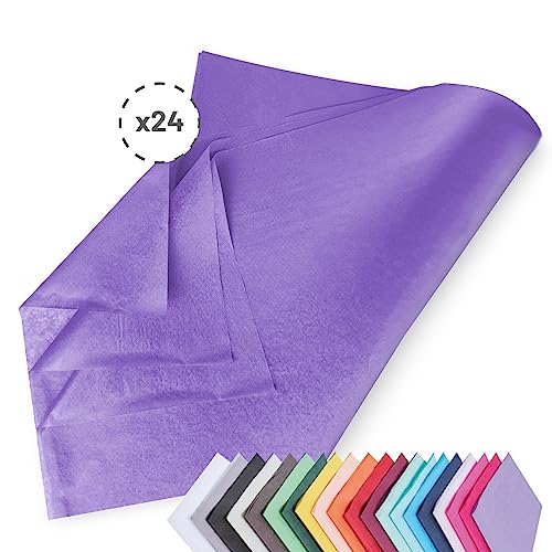 Verpackungswelt Seidenpapier 24 Blätter | 76x50 cm | Buntes Transparentpapier ideal als Verpackungsmaterial & Geschenkpapier | Papier zum Basteln | Schöne Dekoration | Bastelpapier in Flieder von Verpackungswelt