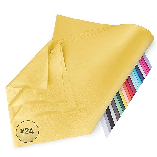Verpackungswelt Seidenpapier 24 Blätter | 76x50 cm | Buntes Transparentpapier ideal als Verpackungsmaterial & Geschenkpapier | Papier zum Basteln | Schöne Dekoration | Bastelpapier in Gelb Verpackungswelt Seidenpapier 24 Blätter | 76x50 cm | Buntes Transparentpapier ideal als Verpackungsmaterial & Geschenkpapier | Papier zum Basteln | Schöne Dekoration | Bastelpapier in Gelb von Verpackungswelt