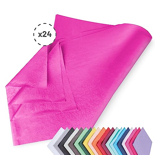 Verpackungswelt Seidenpapier 24 Blätter | 76x50 cm | Buntes Transparentpapier ideal als Verpackungsmaterial & Geschenkpapier | Papier zum Basteln | Schöne Dekoration | Bastelpapier in Pink von Verpackungswelt