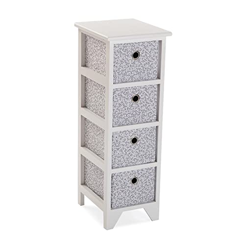 Versa Oxford Badezimmerschrank, Kommode zum Organisieren, Moderne Aufbewahrung, Maße (H x B x L): 72 x 30 x 25 cm, Holz, Farbe Weiß von Versa