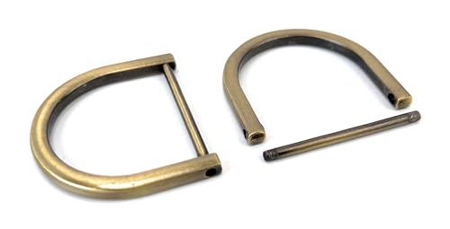 VersaKits Robuste D-Ringe zum Einschrauben, 3,8 cm, Messing, U-Form, Ersatz-D-Ring für Geldbörse, Schlüsselanhänger, Hundehalsband, 4 Stück von VersaKits