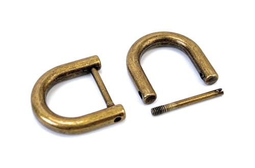 VersaKits Strapazierfähige D-Ringe zum Einschrauben, 1,27 cm Bronze, U-Form, Ersatz-D-Ring für Geldbörse, Schlüsselanhänger, Hundehalsband, 4 Stück von VersaKits