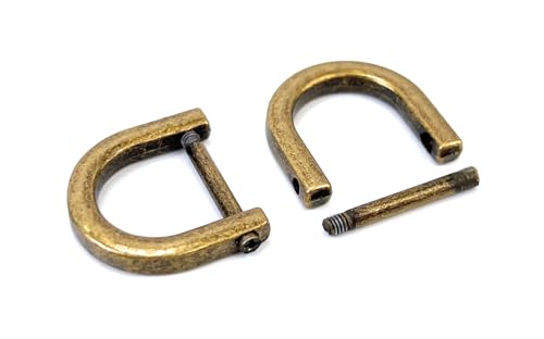 VersaKits Strapazierfähige D-Ringe zum Einschrauben, 1,6 cm Bronze, U-Form, Ersatz-D-Ring für Geldbörse, Schlüsselanhänger, Hundehalsband, 4 Stück von VersaKits