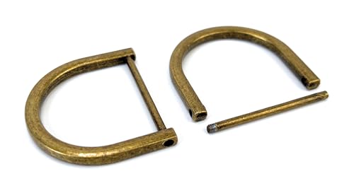 VersaKits Strapazierfähige D-Ringe zum Einschrauben, 3,8 cm Bronze, U-Form, Ersatz-D-Ring für Geldbörse, Schlüsselanhänger, Hundehalsband, 4 Stück von VersaKits