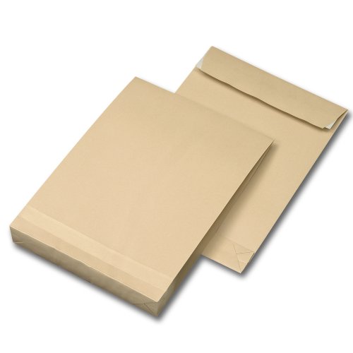 125 Faltentaschen Versandtaschen DIN C5 162 x 229 x 40 mm braun 120 g/m² von Versandpappe