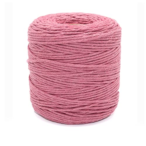 Makramee Garn 3mm x 200m Dunkel Pink Baumwolle Schnur Baumwollgarn Baumwollseil Kordel für DIY Handwerk, Faden zum basteln von Vershy