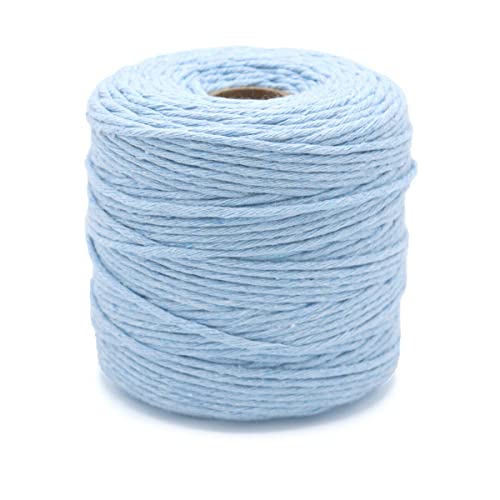 Makramee Garn 3mm x 200m Hellblau Baumwolle Schnur Baumwollgarn Baumwollseil Kordel für DIY Handwerk, Faden zum basteln von Vershy