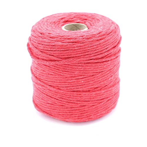 Makramee Garn 3mm x 200m Rot Baumwolle Schnur Baumwollgarn Baumwollseil Kordel für DIY Handwerk, Faden zum basteln von Vershy